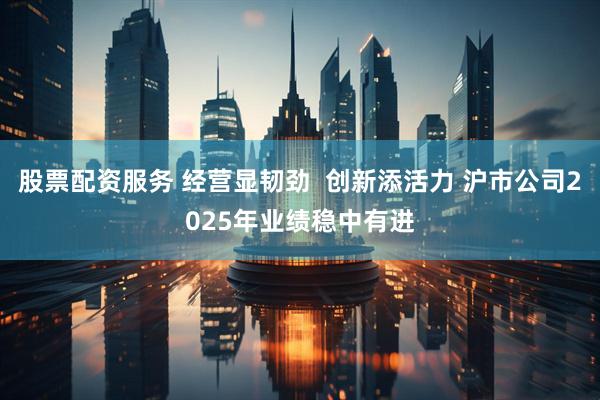 股票配资服务 经营显韧劲  创新添活力 沪市公司2025年业绩稳中有进